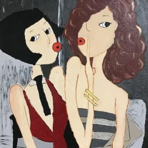 Schilderij twee vrouwen